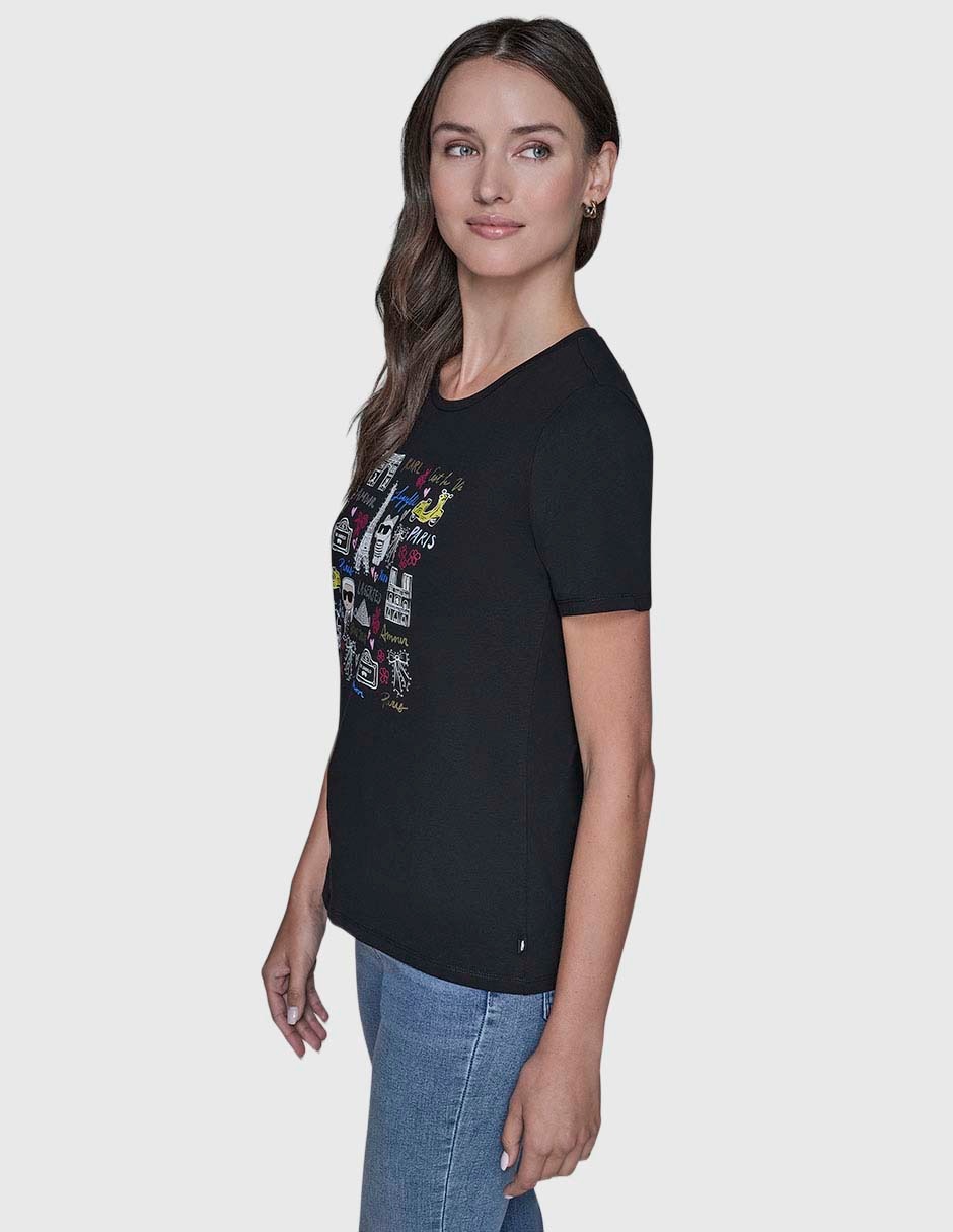 Playera manga corta cuello redondo para mujer 6