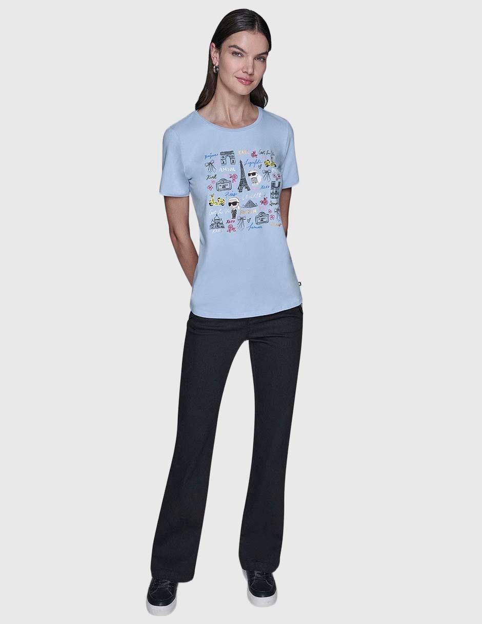 Playera manga corta cuello redondo para mujer 3