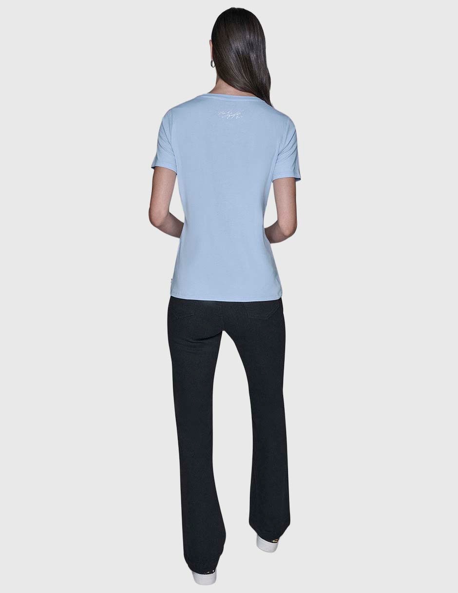 Playera manga corta cuello redondo para mujer 5