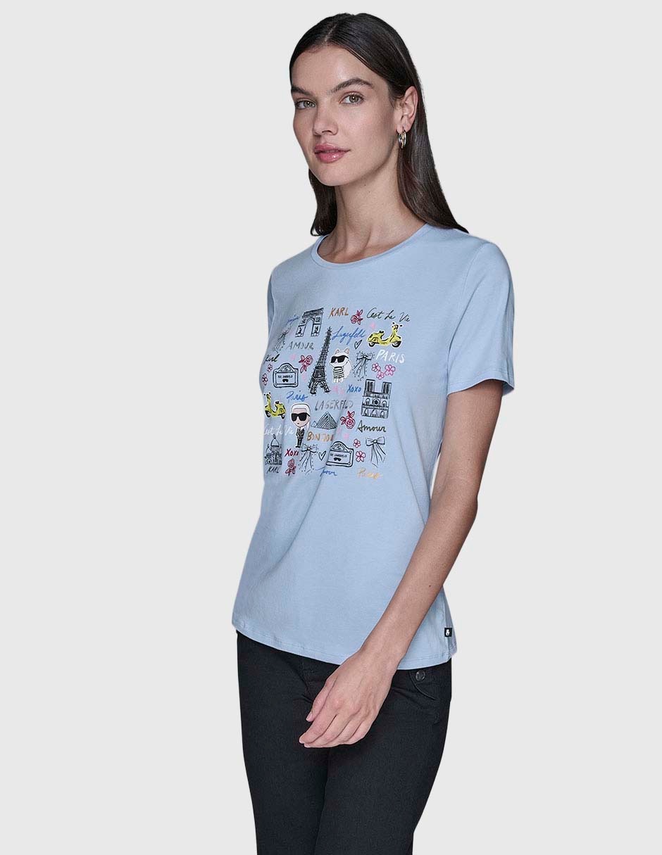 Playera manga corta cuello redondo para mujer 6