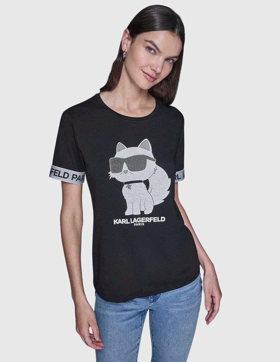 Playera manga corta cuello redondo para mujer 1