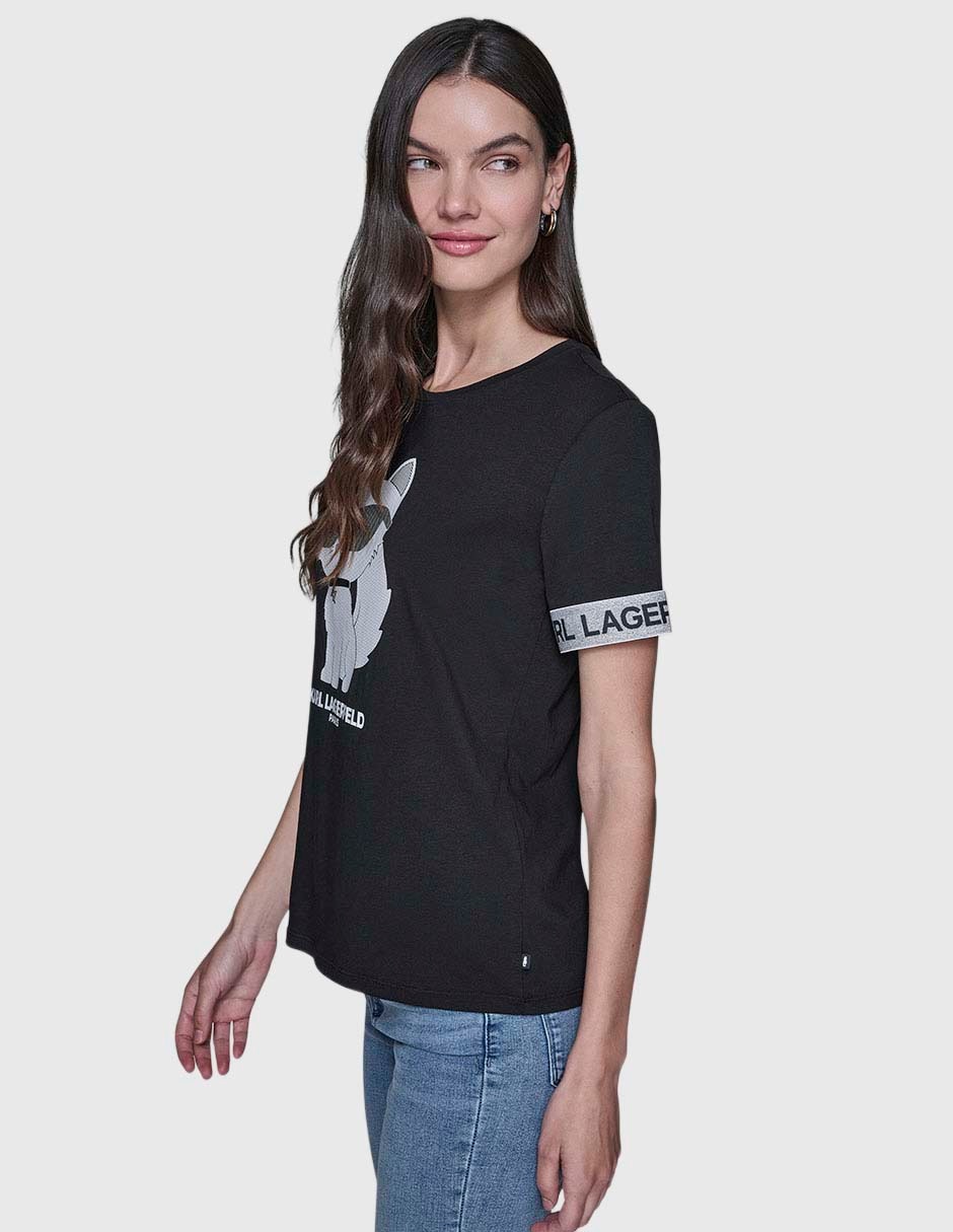 Playera manga corta cuello redondo para mujer 3