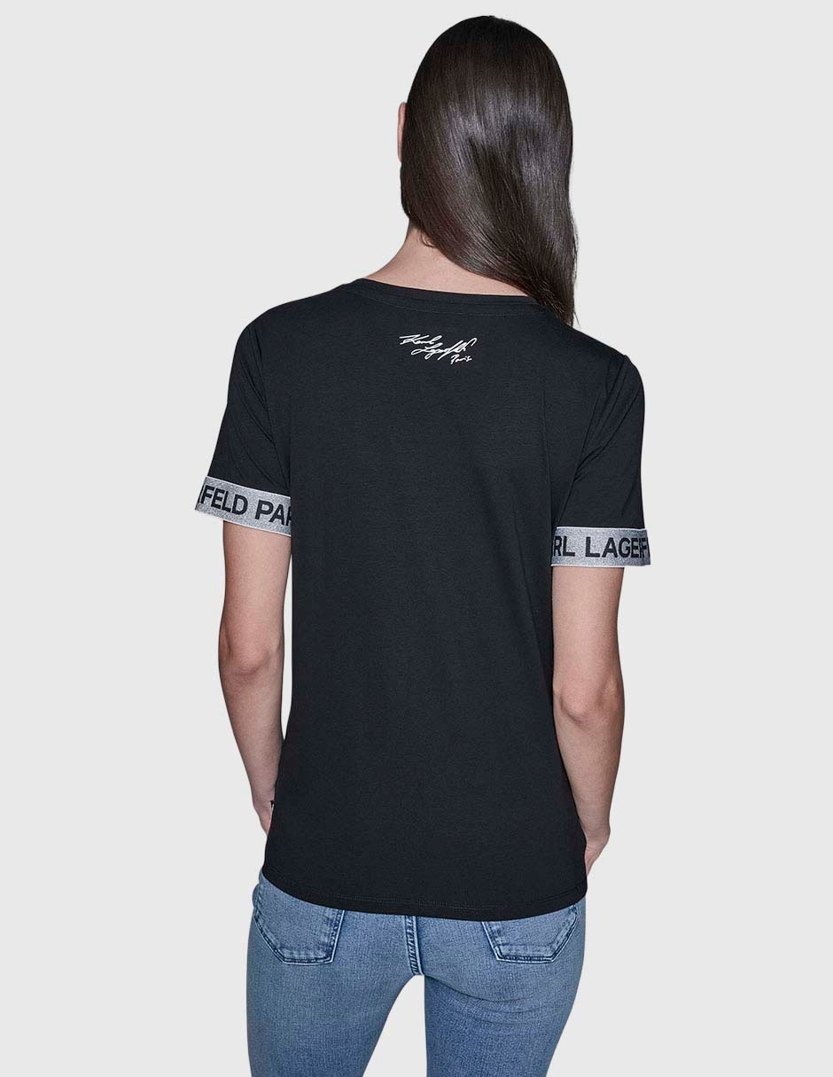 Playera manga corta cuello redondo para mujer 4