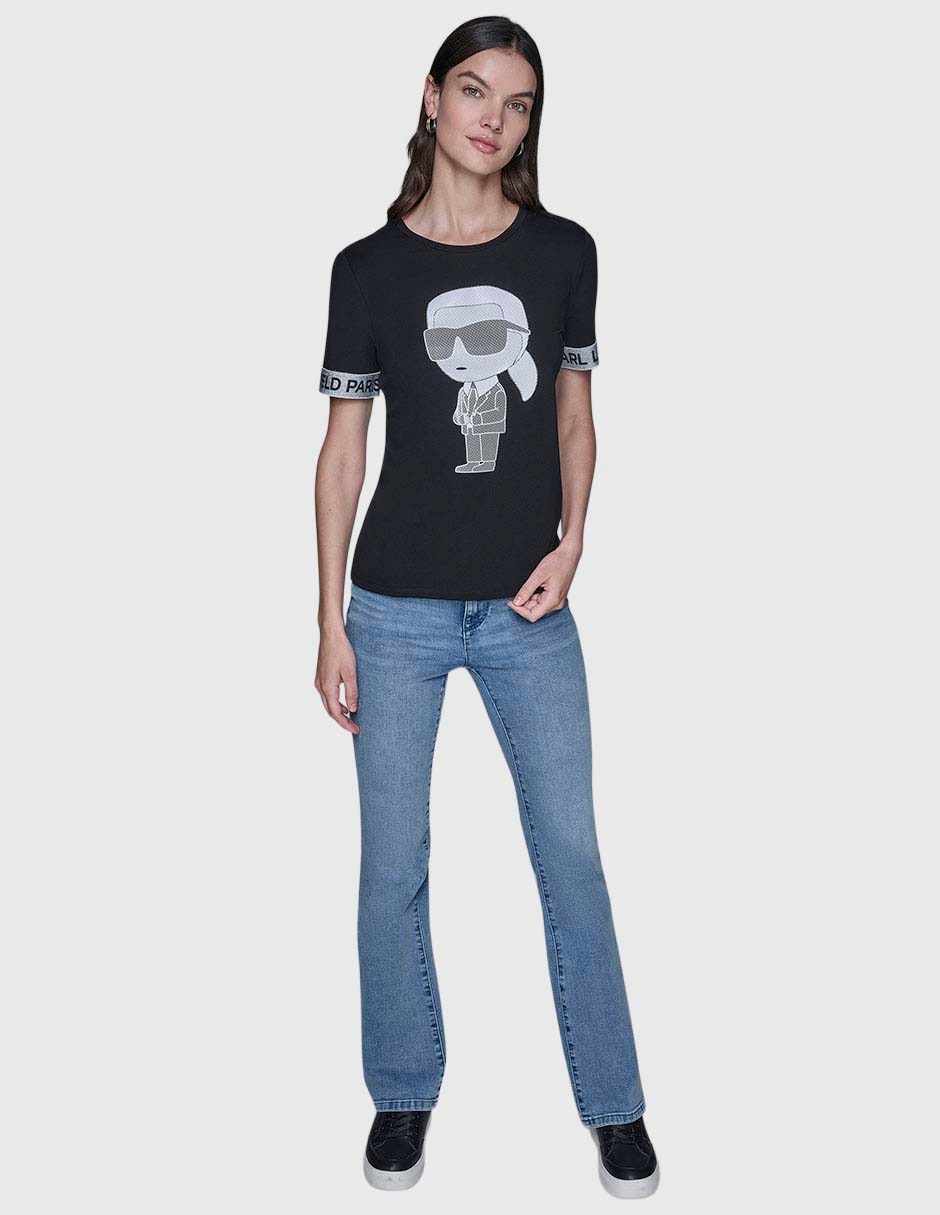Playera manga corta Karl Lagerfeld Paris cuello redondo para mujer