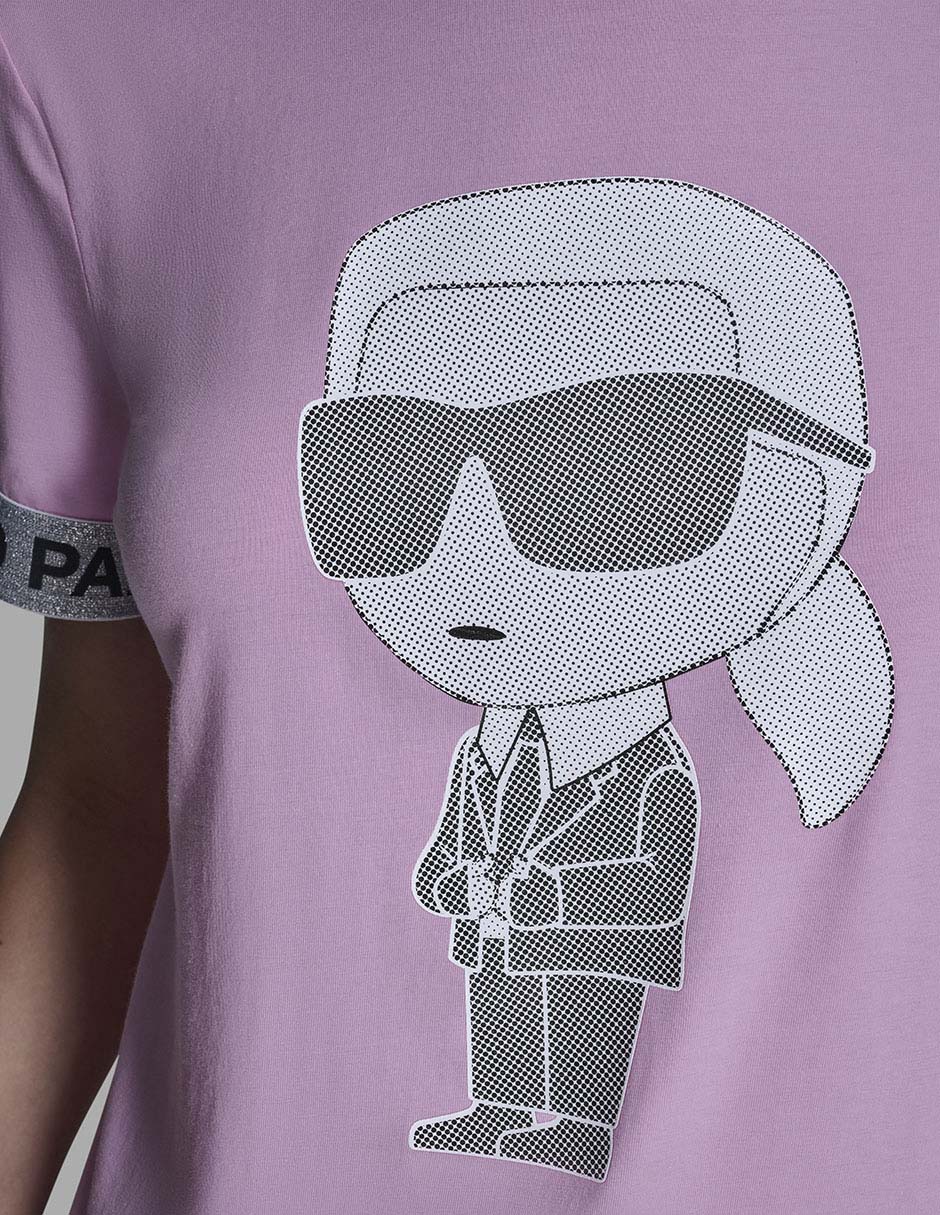 Playera manga corta Karl Lagerfeld Paris cuello redondo para mujer