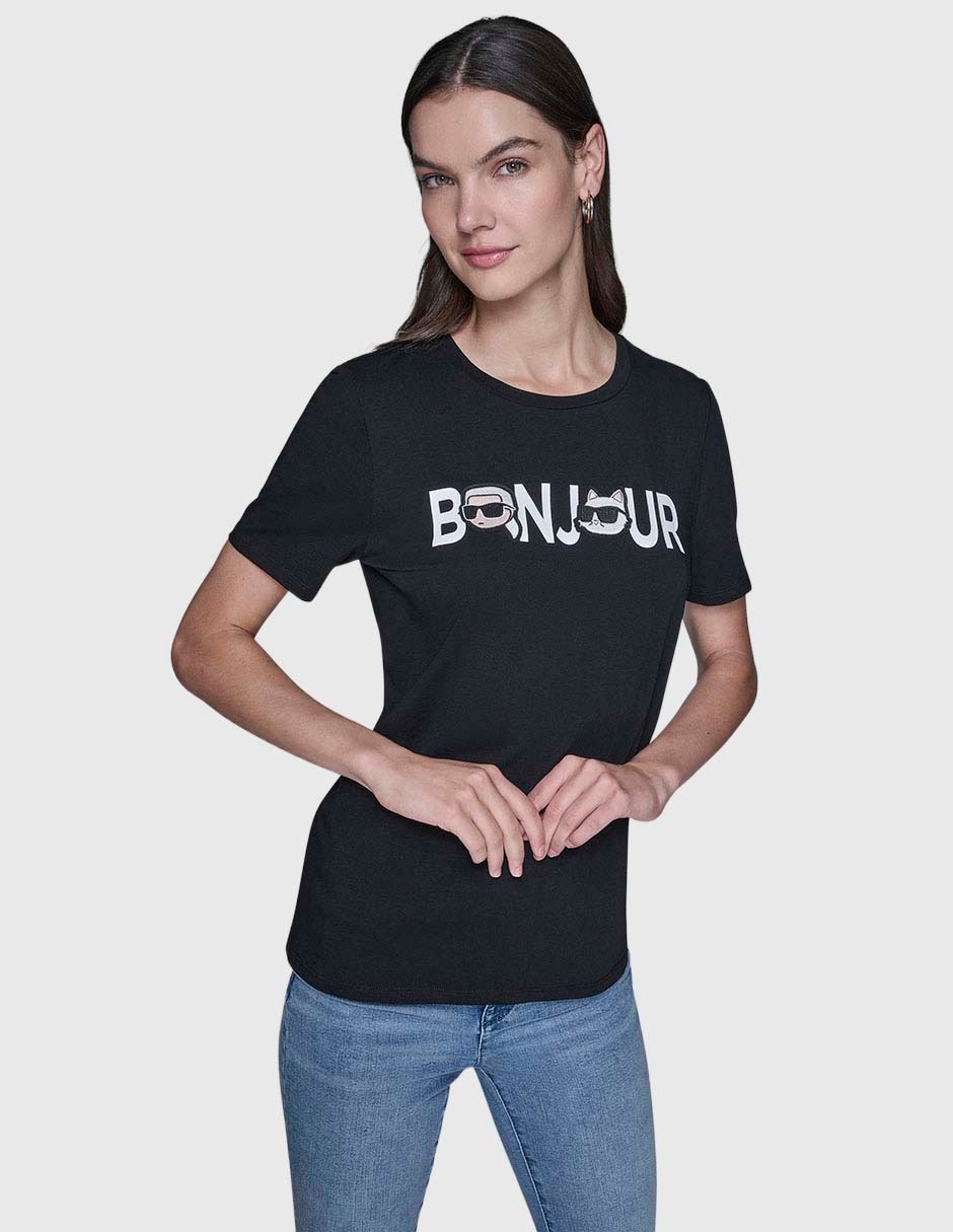 Playera manga corta cuello redondo para mujer Playera manga corta cuello redondo para mujer