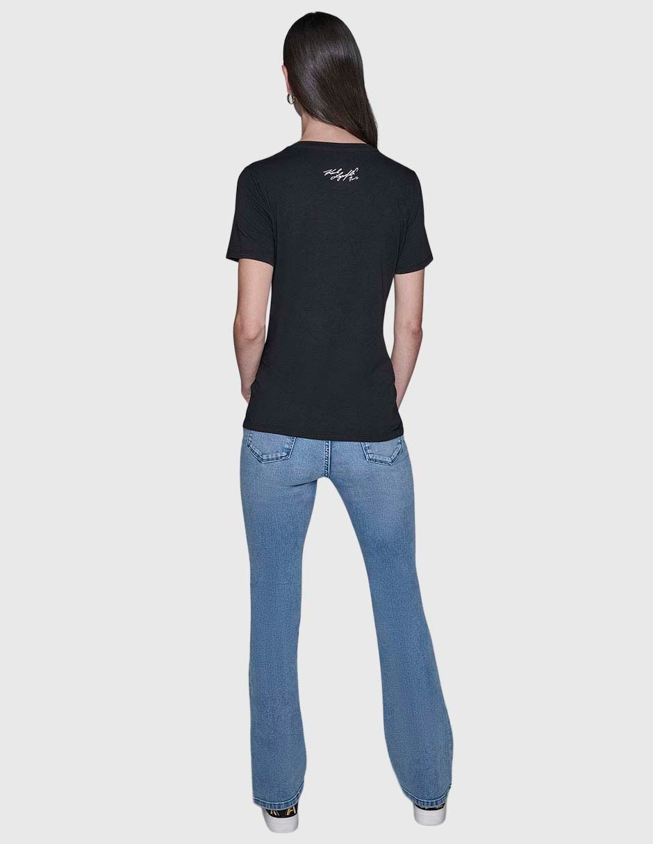 Playera manga corta Karl Lagerfeld Paris cuello redondo para mujer
