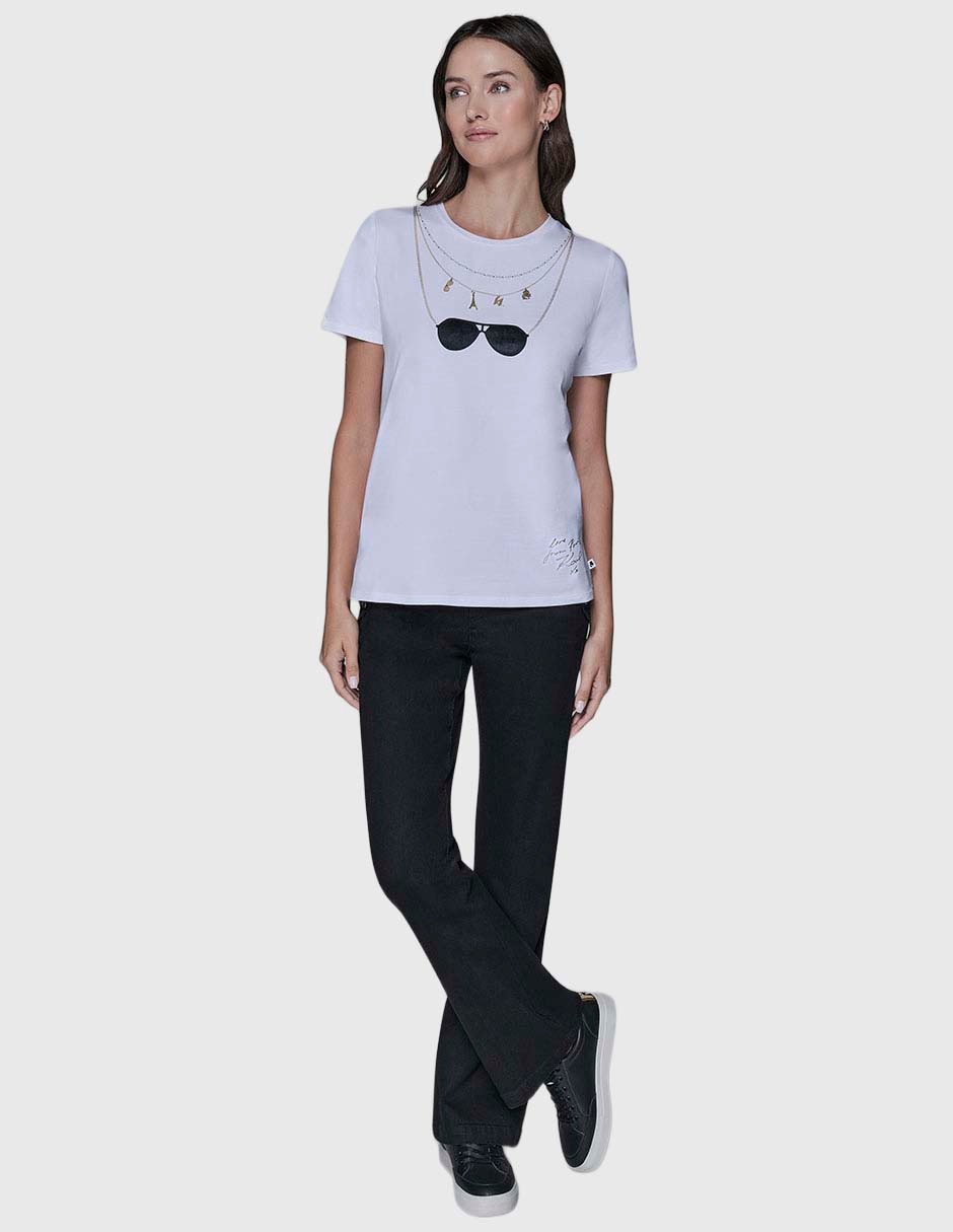 Playera manga corta cuello redondo para mujer Playera manga corta cuello redondo para mujer