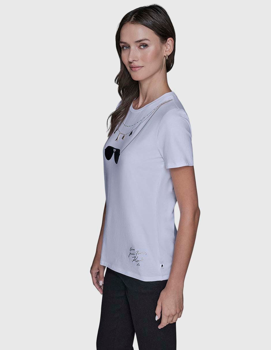 Playera manga corta cuello redondo para mujer 3