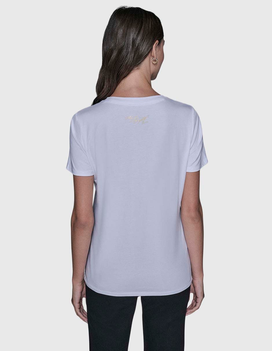 Playera manga corta cuello redondo para mujer 4
