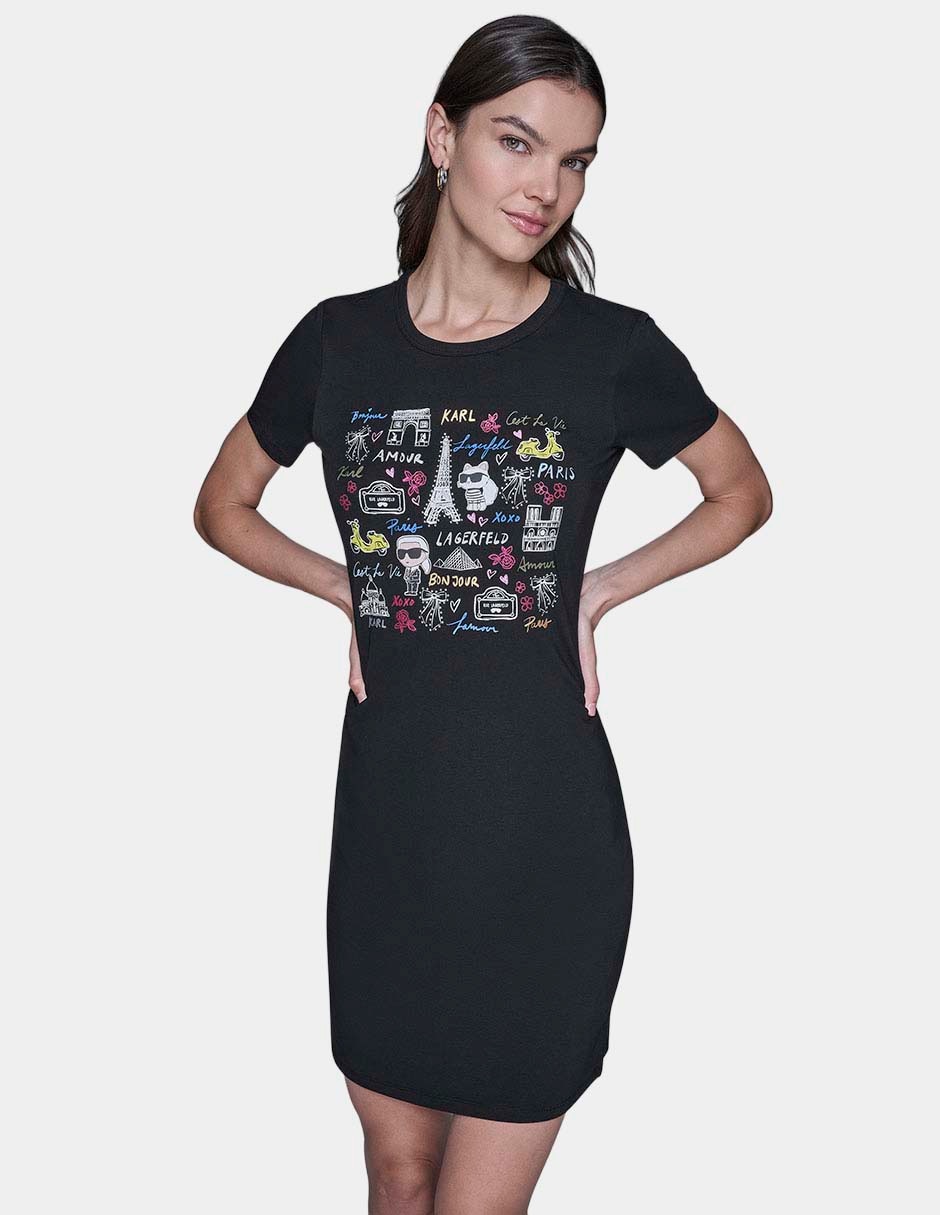 Vestido corto casual Karl Lagerfeld Paris para mujer