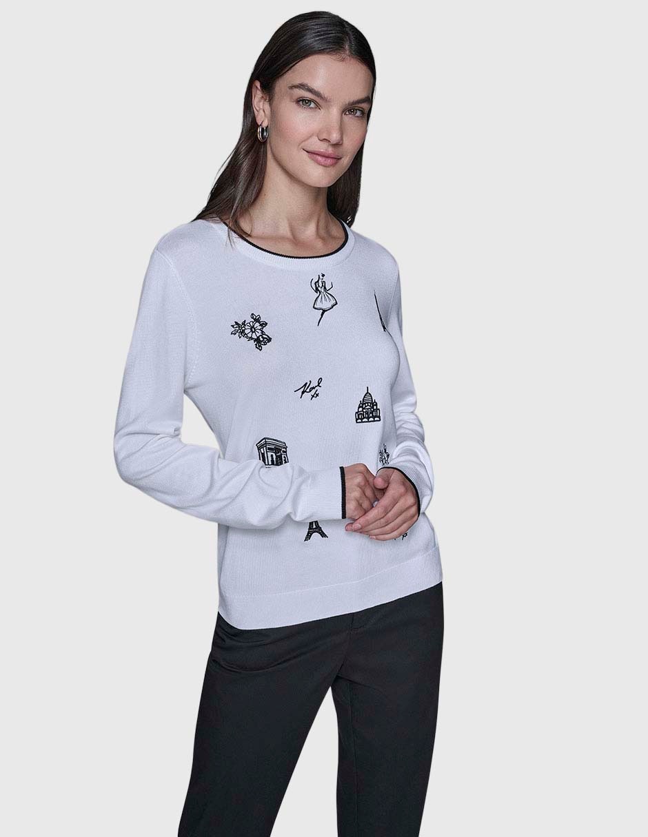 Suéter cuello redondo para mujer Suéter cuello redondo para mujer
