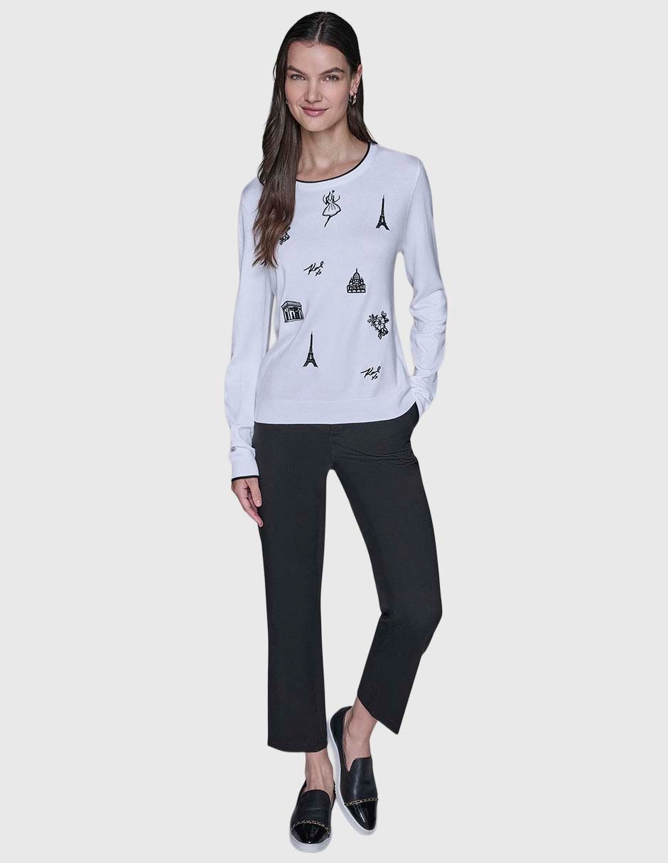 Suéter cuello redondo para mujer 2