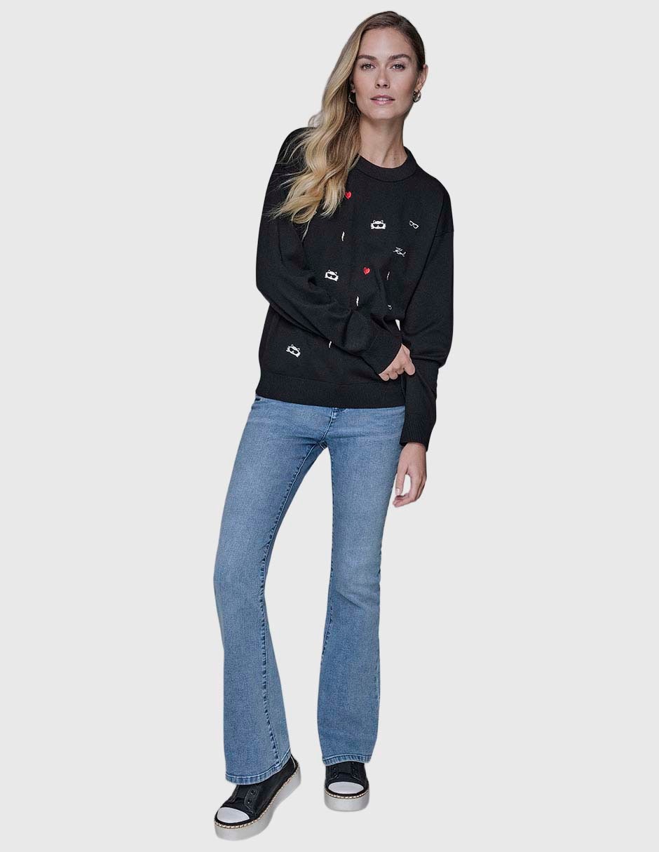 Suéter Karl Lagerfeld Paris cuello redondo para mujer