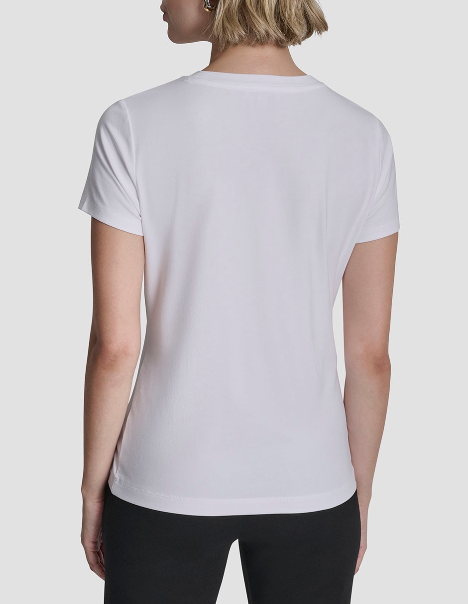 Playera manga corta Dkny cuello redondo para mujer