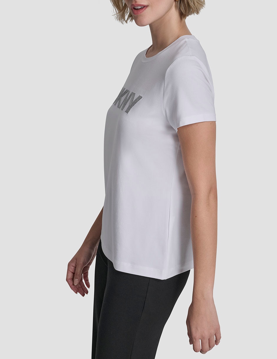 Playera manga corta Dkny cuello redondo para mujer