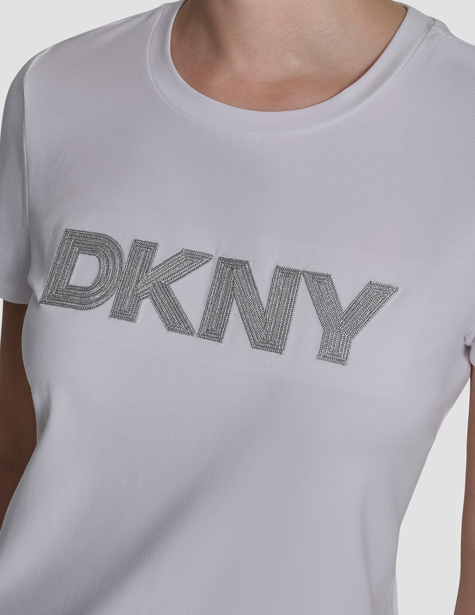 Playera manga corta Dkny cuello redondo para mujer