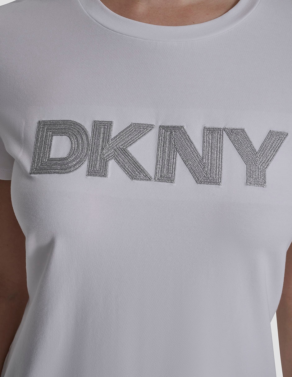 Playera manga corta Dkny cuello redondo para mujer