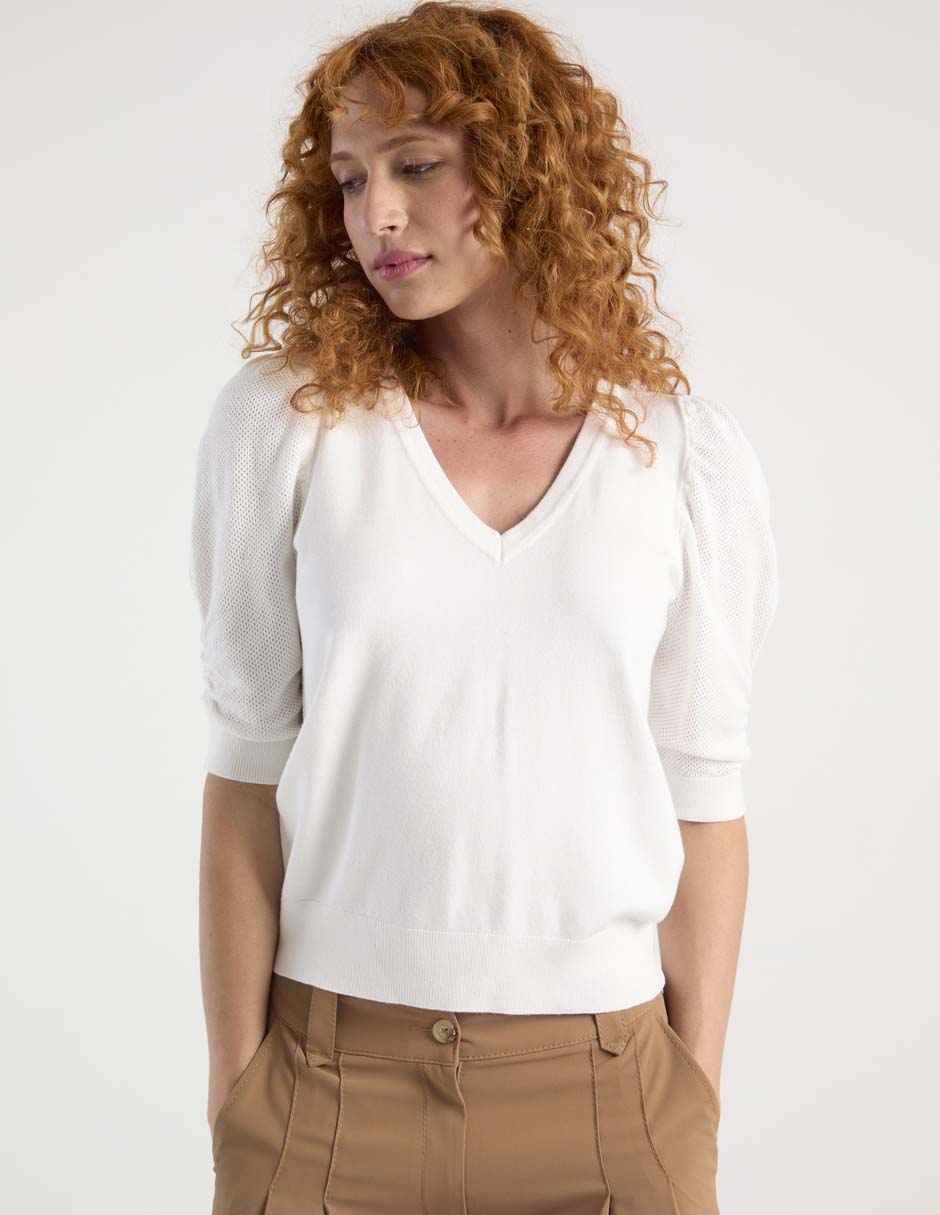 Blusa manga al codo para mujer 1