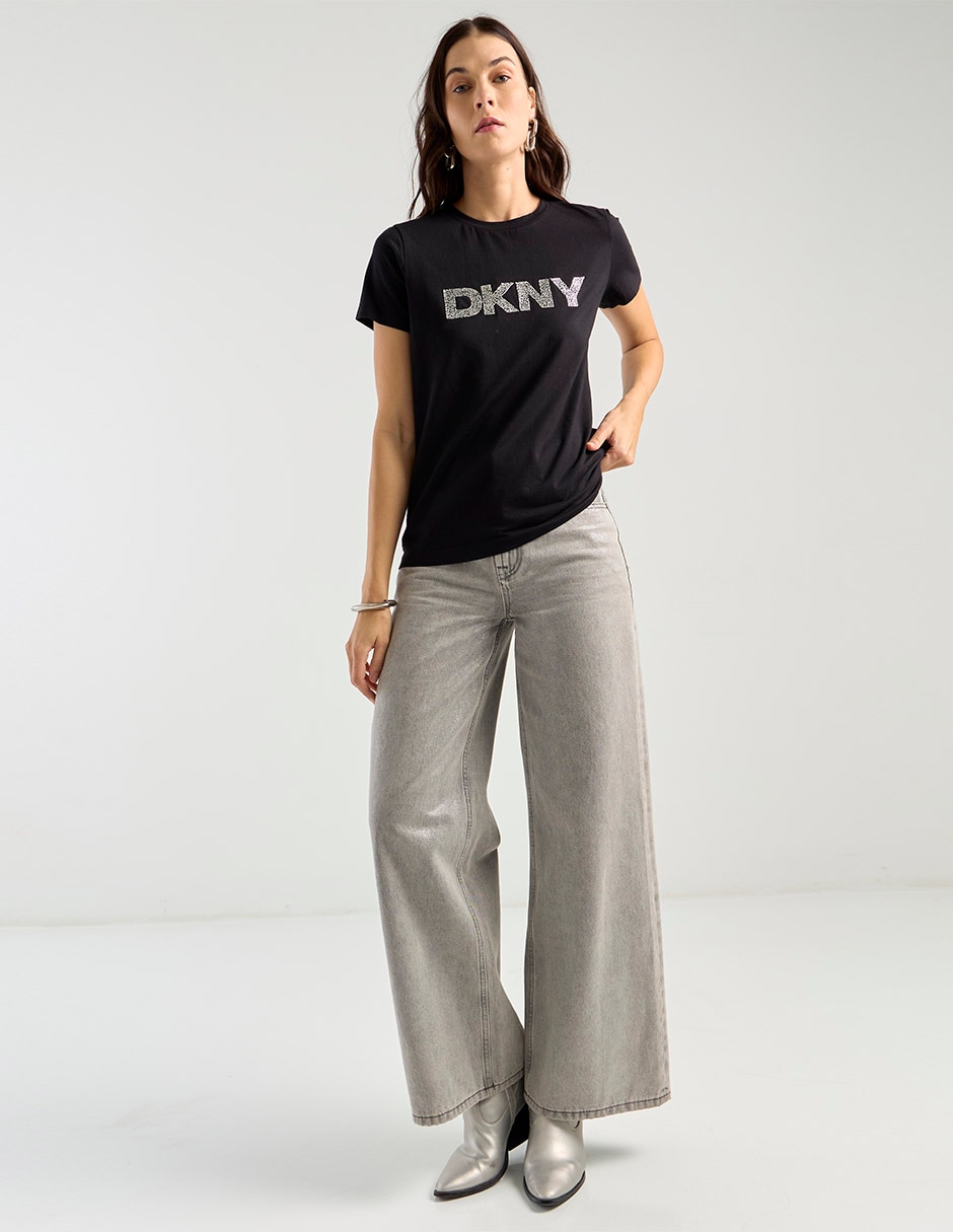 Playera manga corta Dkny cuello redondo para mujer