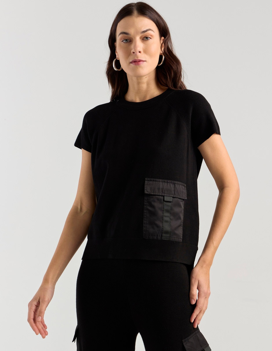Playera manga corta cuello redondo para mujer 1