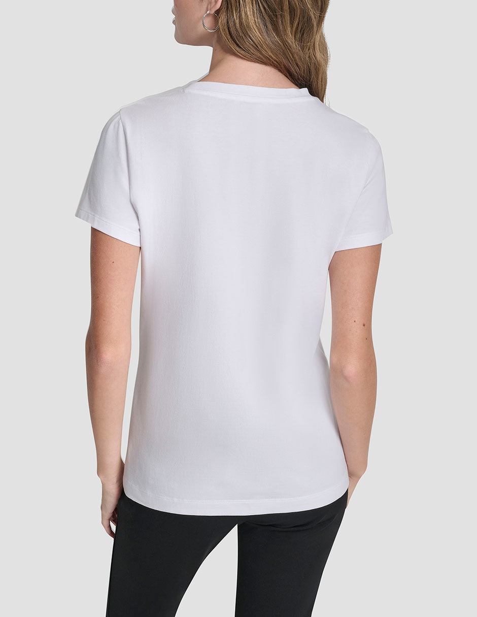 Playera manga corta cuello redondo para mujer 2
