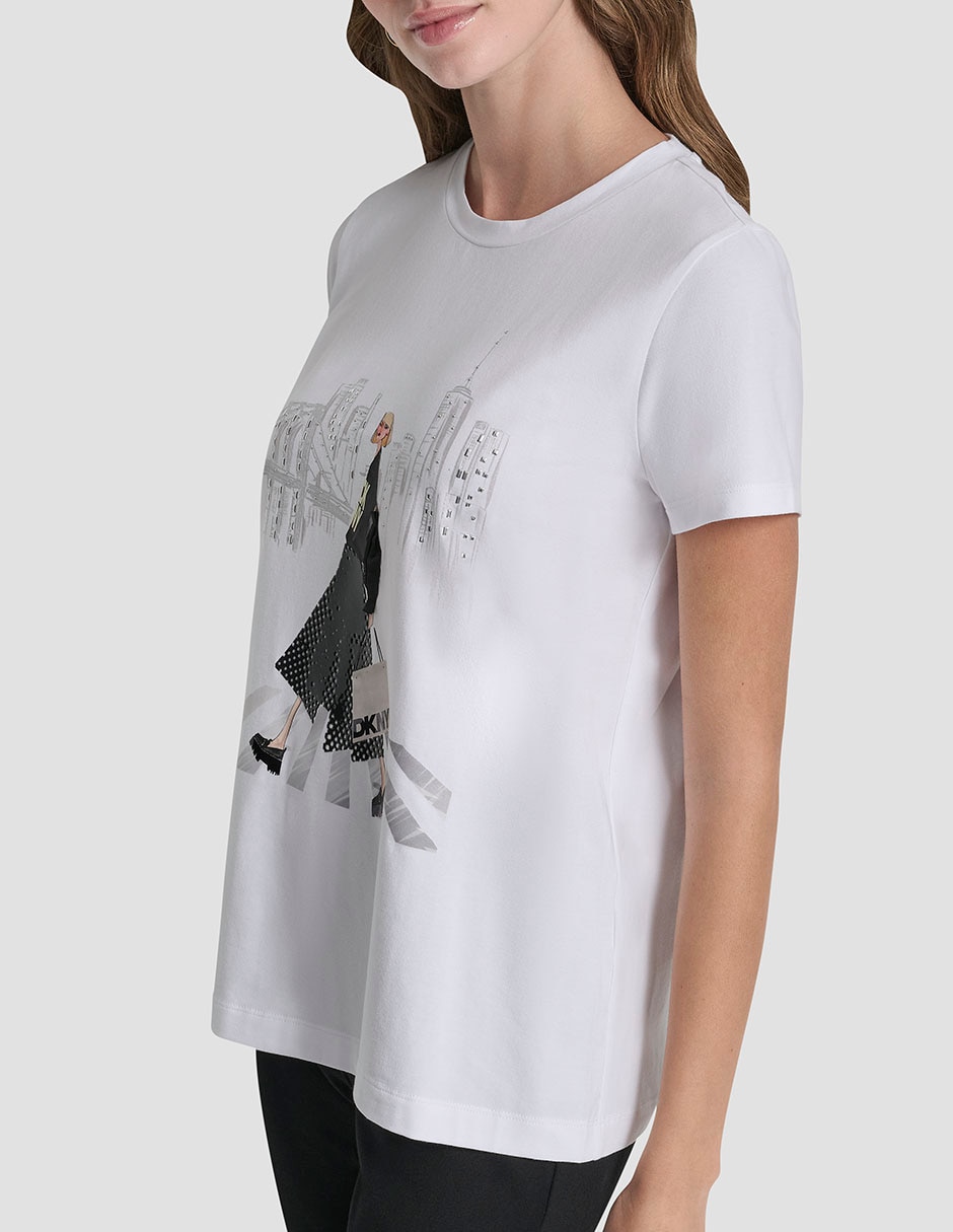 Playera manga corta cuello redondo para mujer 3