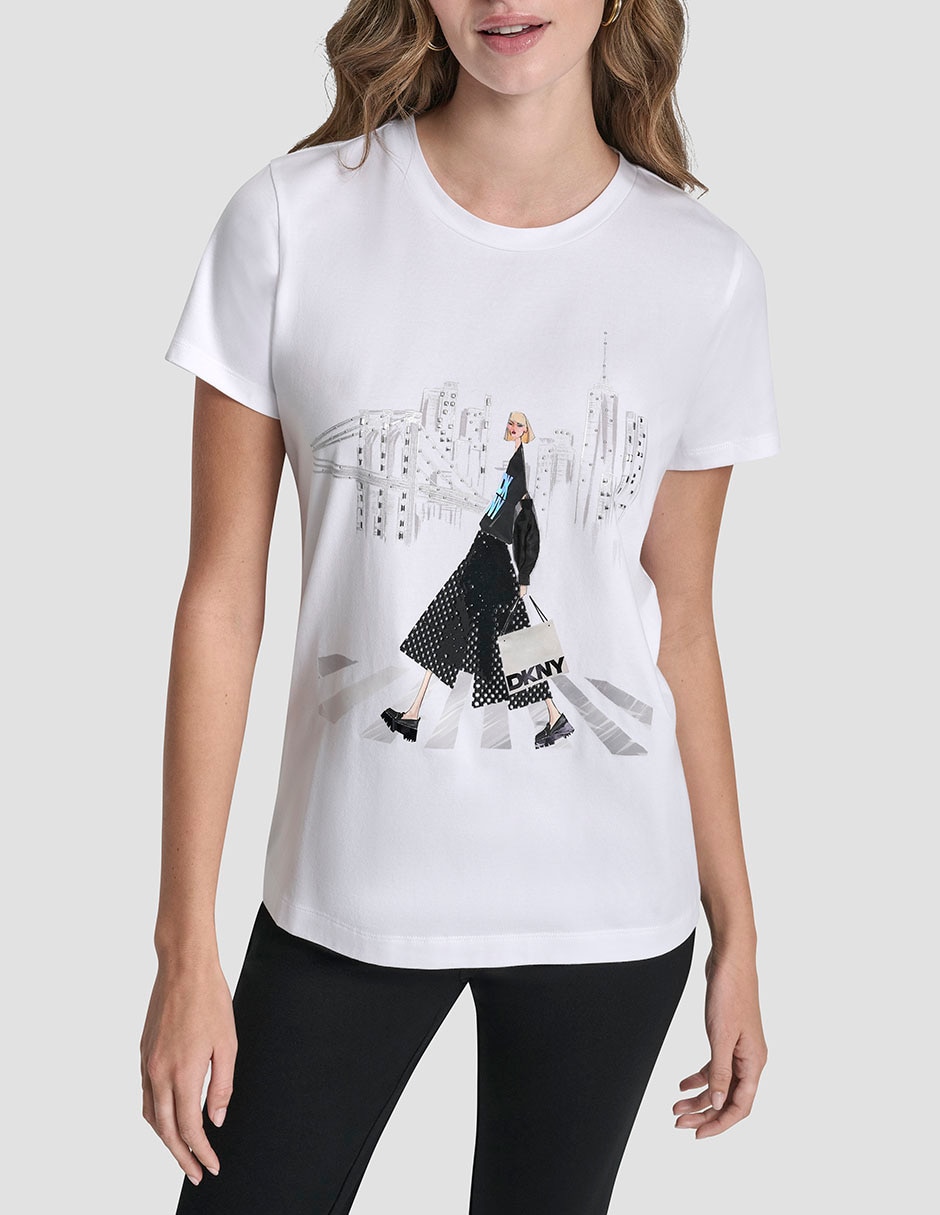 Playera manga corta cuello redondo para mujer 5