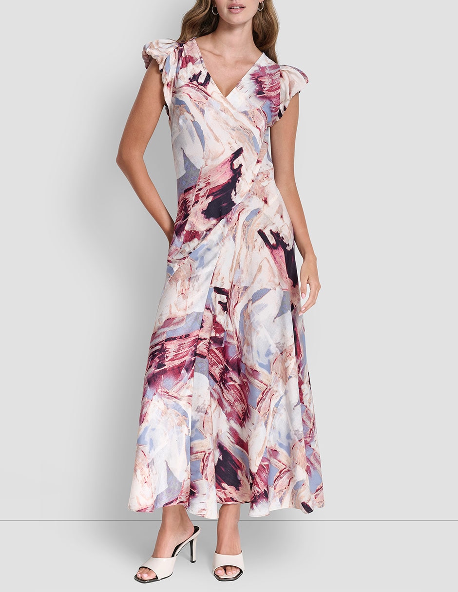Vestido crop de fiesta escote V