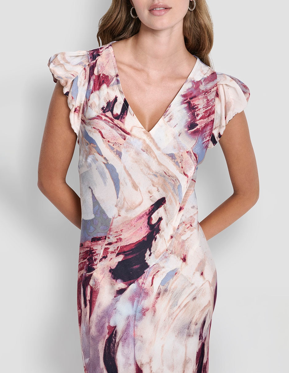 Vestido crop de fiesta escote V