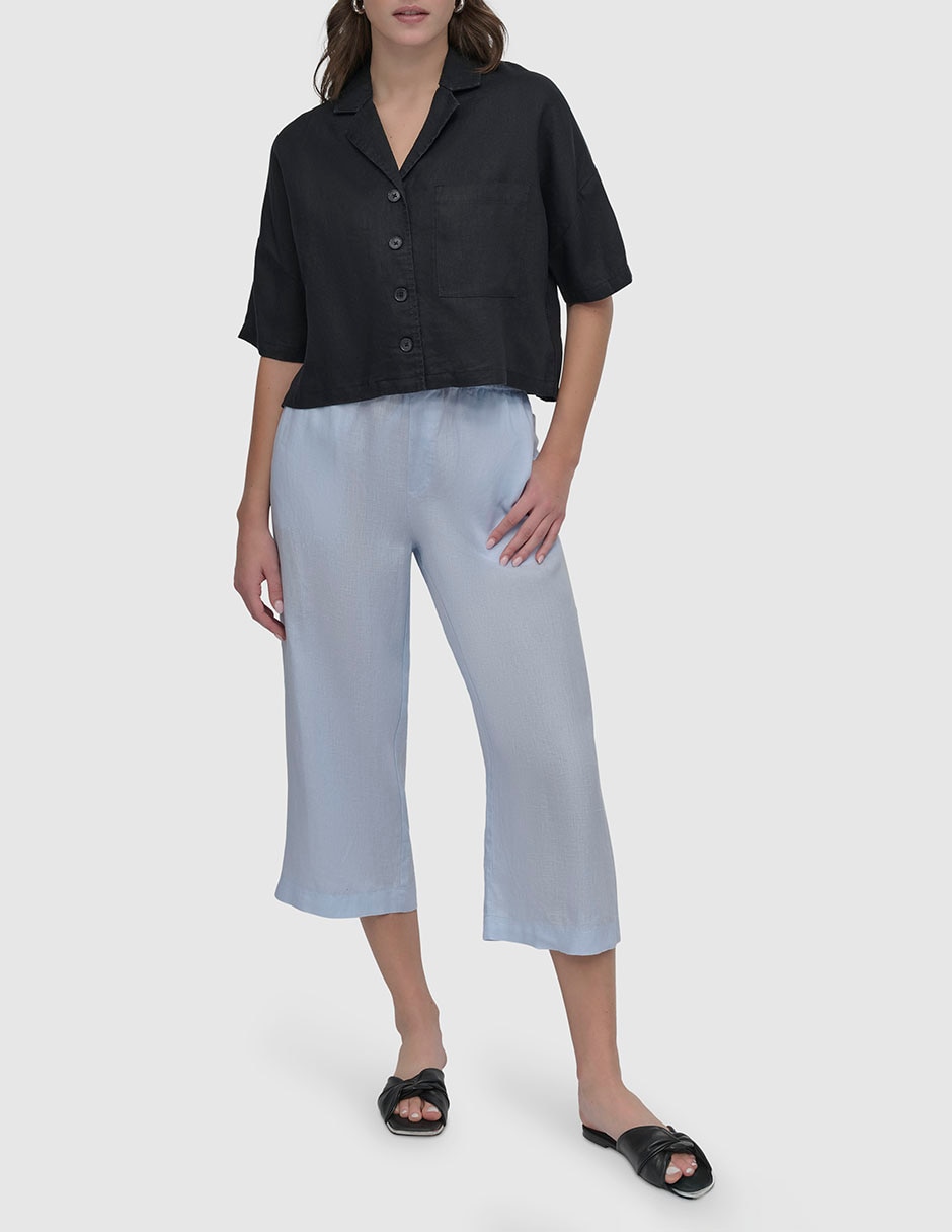 Blusa camisera manga al codo para mujer 1
