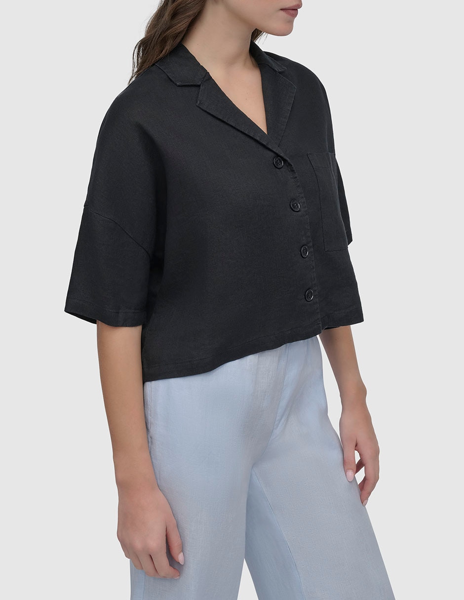 Blusa camisera manga al codo para mujer 7