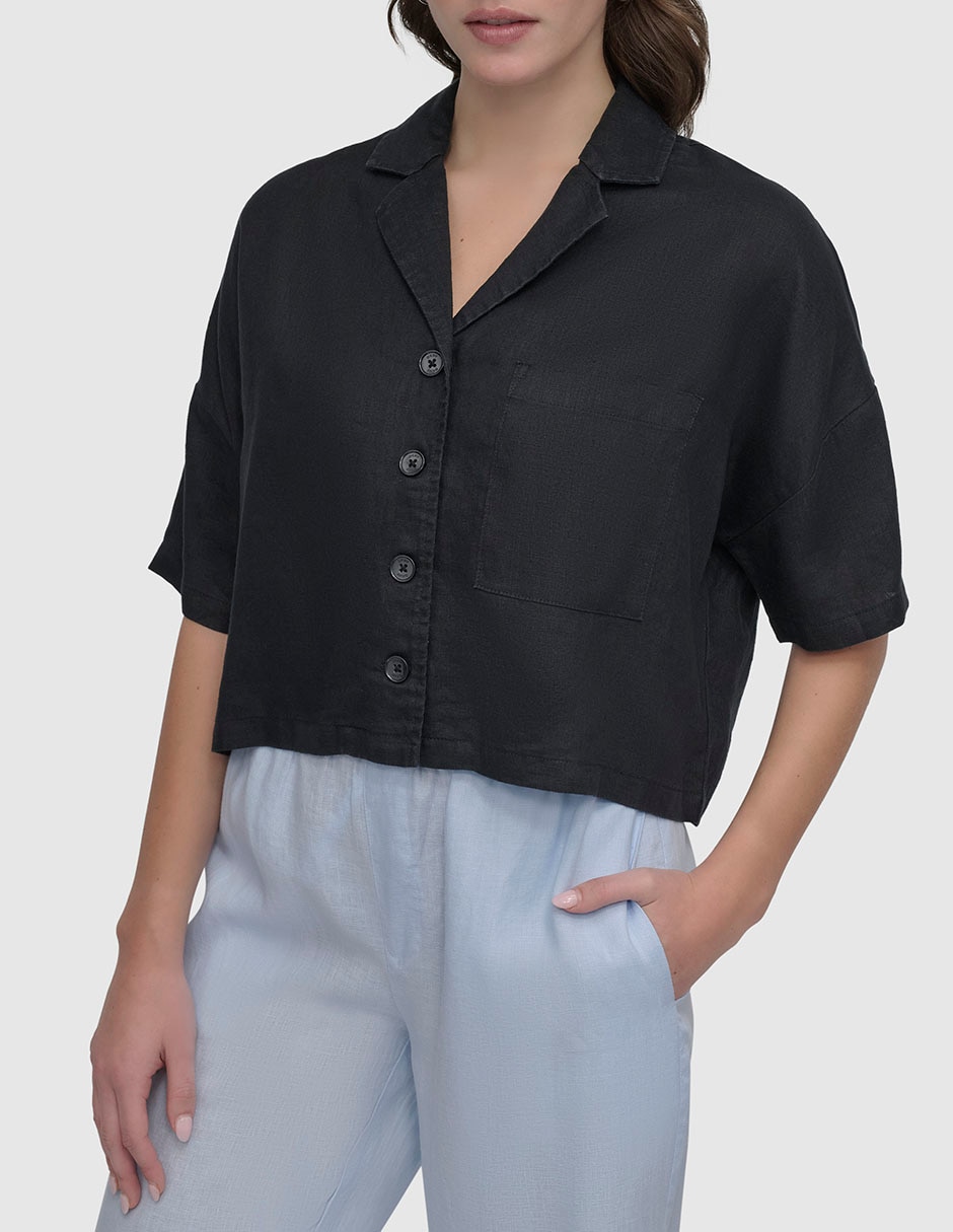 Blusa camisera manga al codo para mujer 8