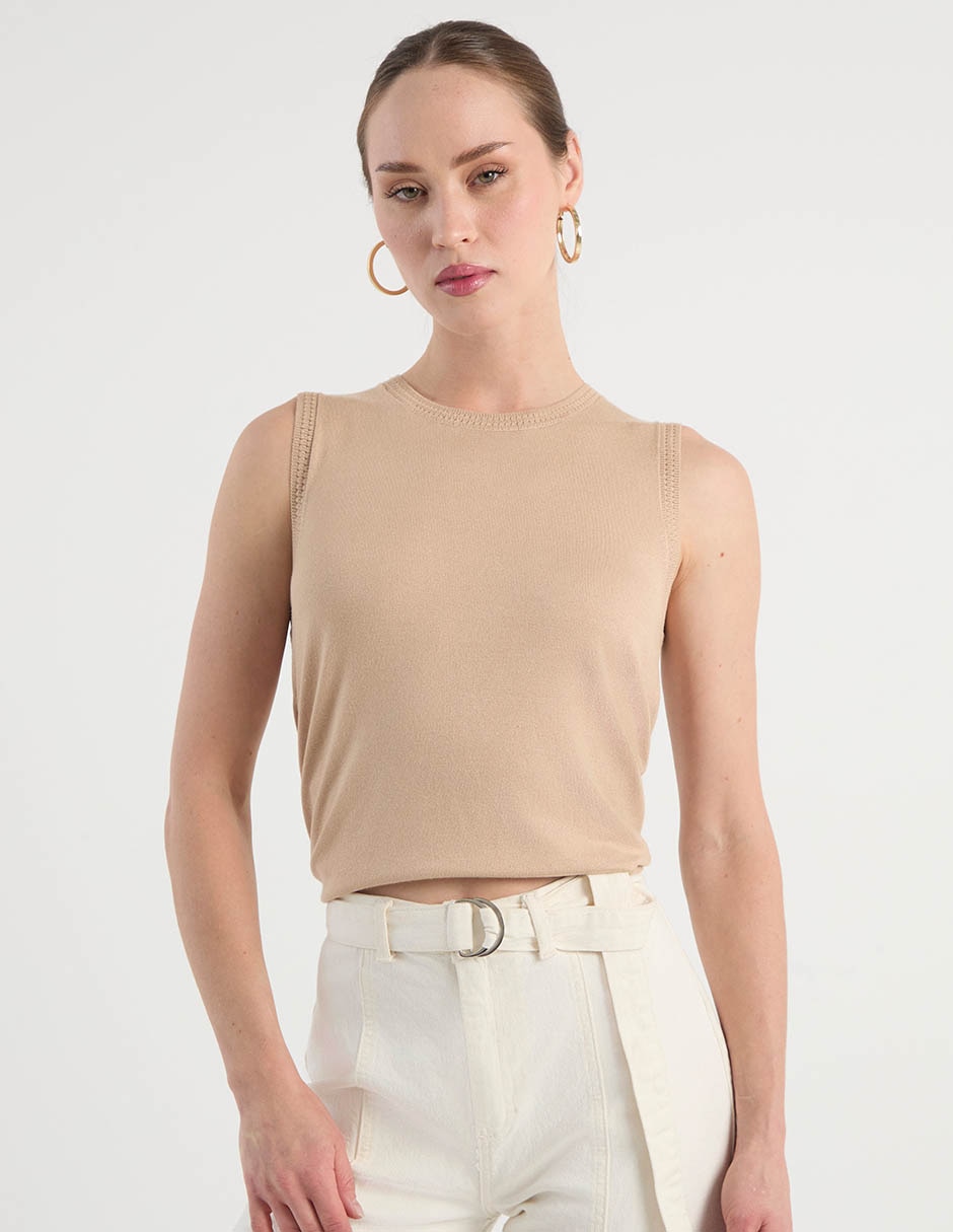 Suéter cuello redondo para mujer 1