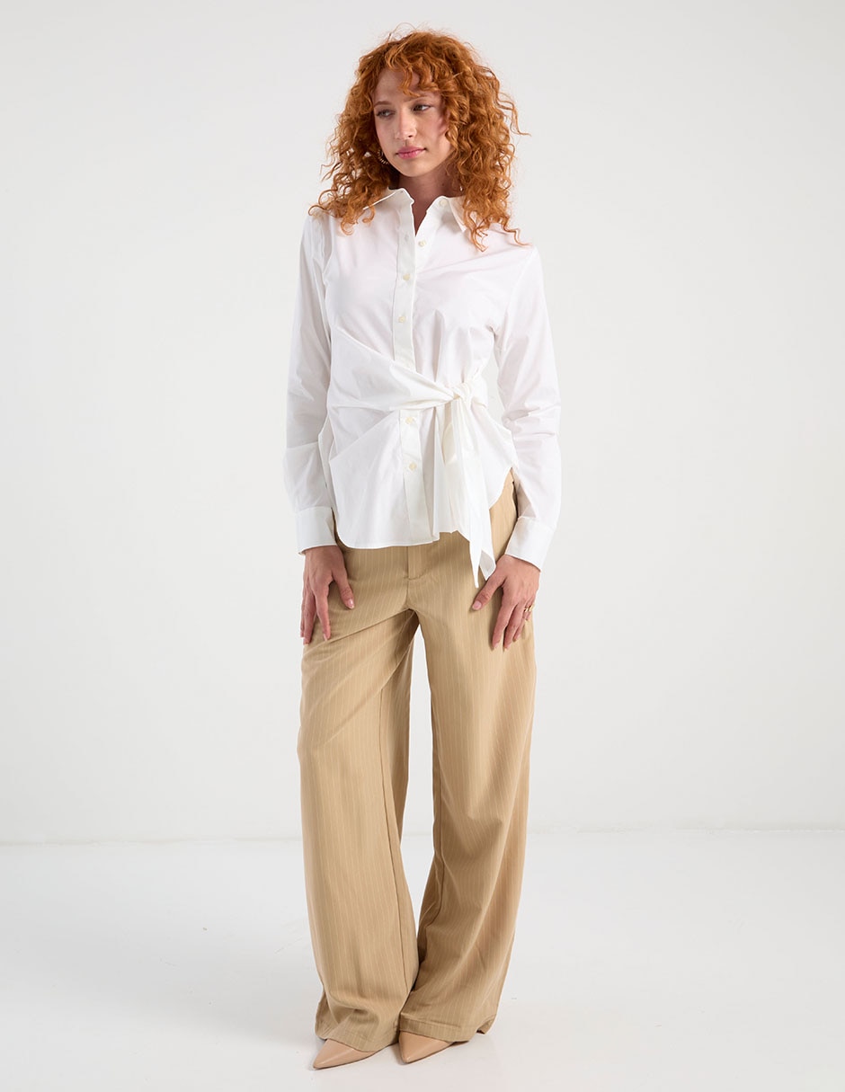 Blusa camisera manga larga para mujer 8