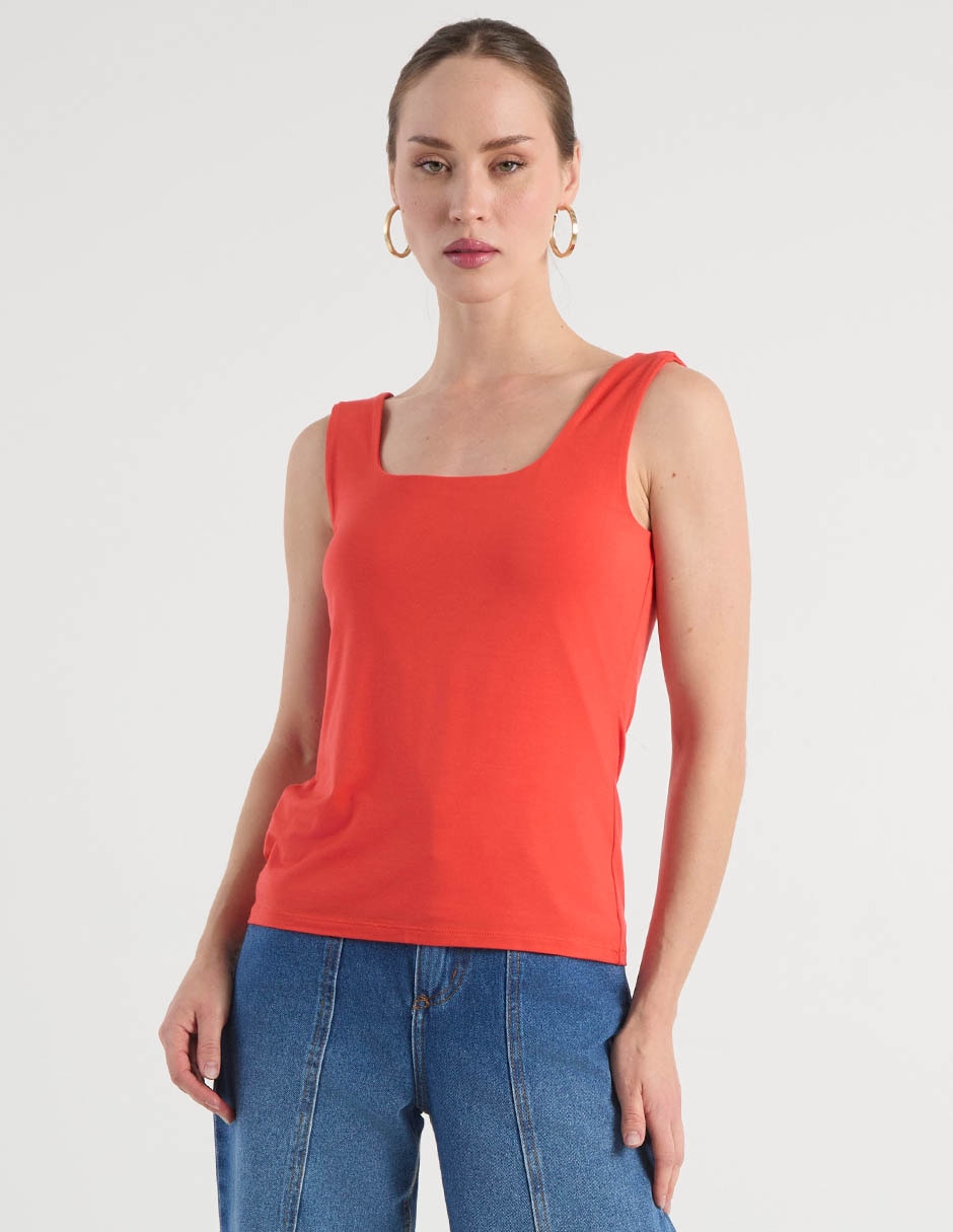 Top escote cuadrado tirante ancho