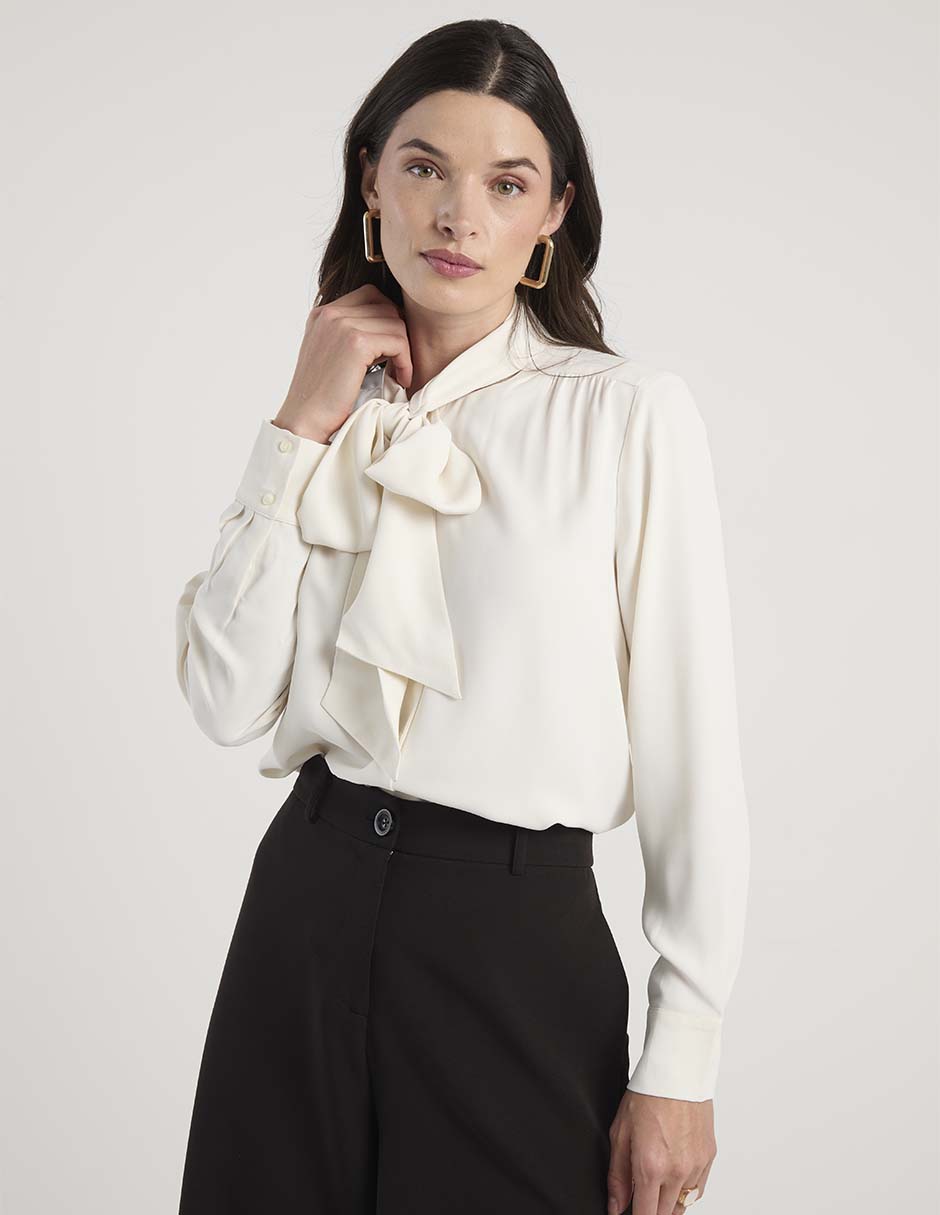 Blusa camisera manga larga para mujer