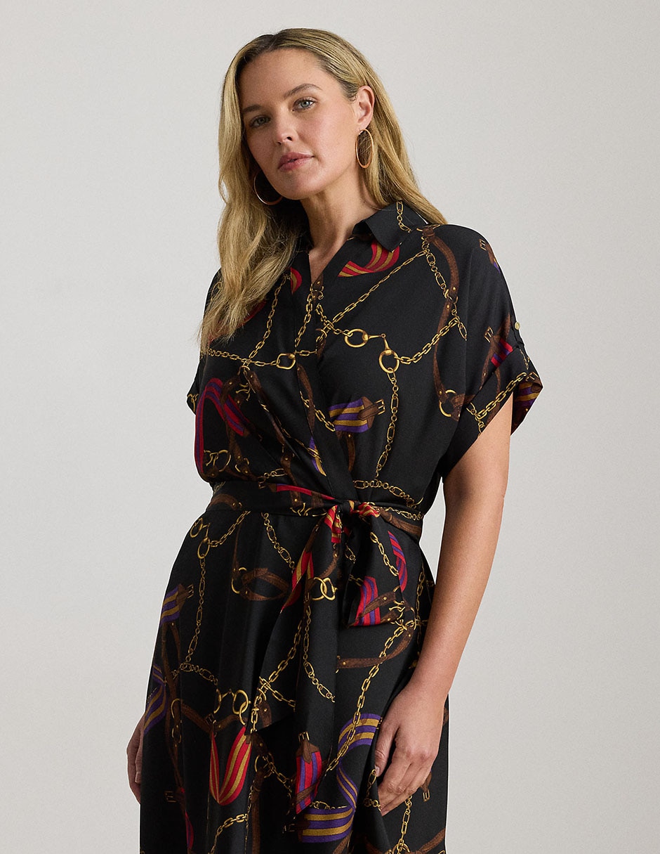 Vestido midi casual Lauren Plus para mujer