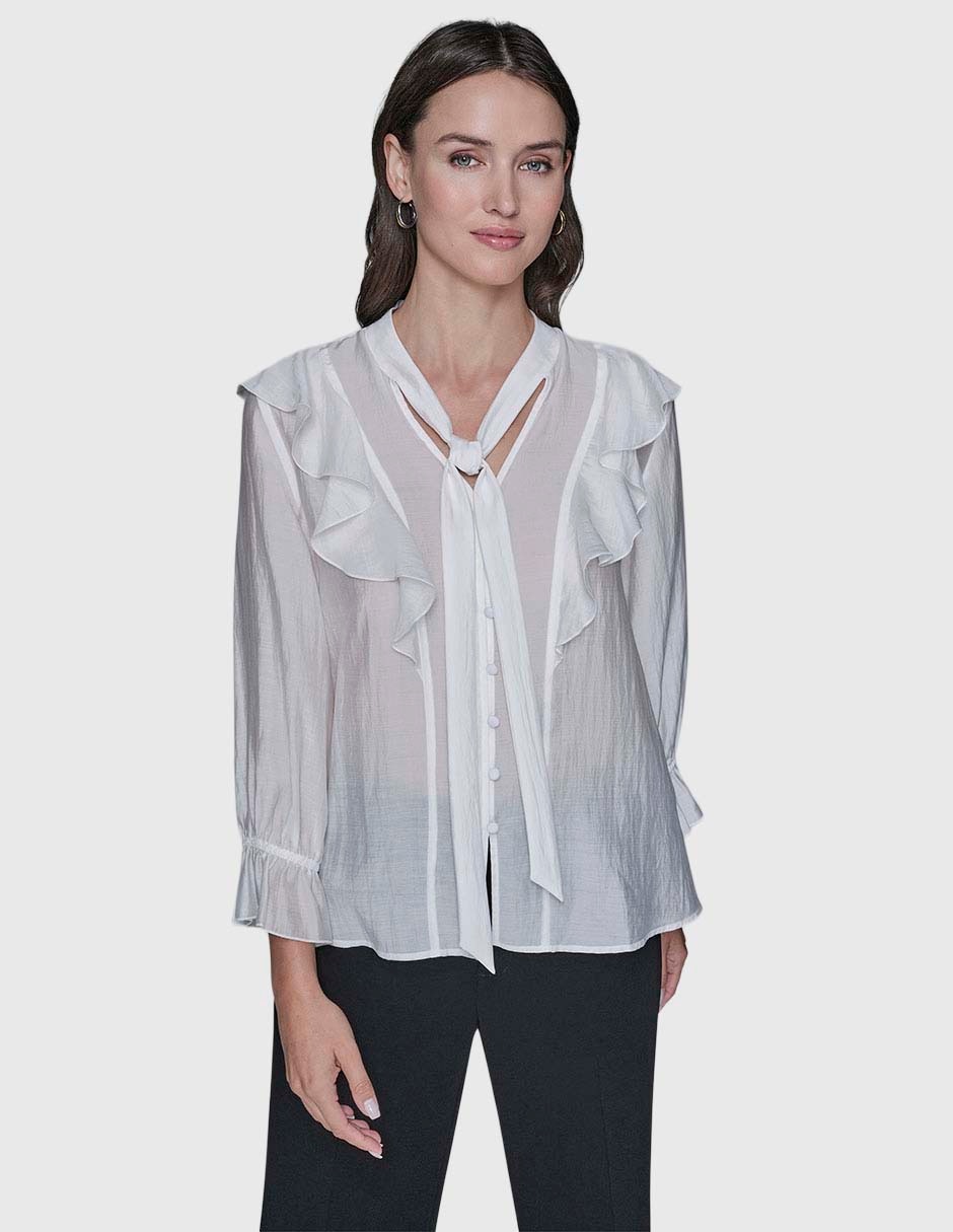 Blusa camisera manga larga para mujer 10
