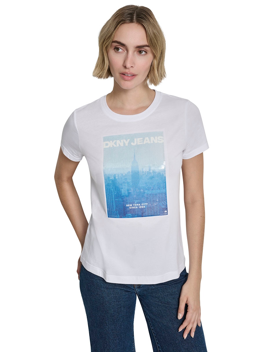Playera manga corta cuello redondo para mujer Playera manga corta cuello redondo para mujer