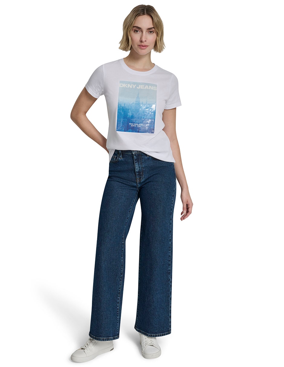 Playera manga corta Dkny Jeans cuello redondo para mujer