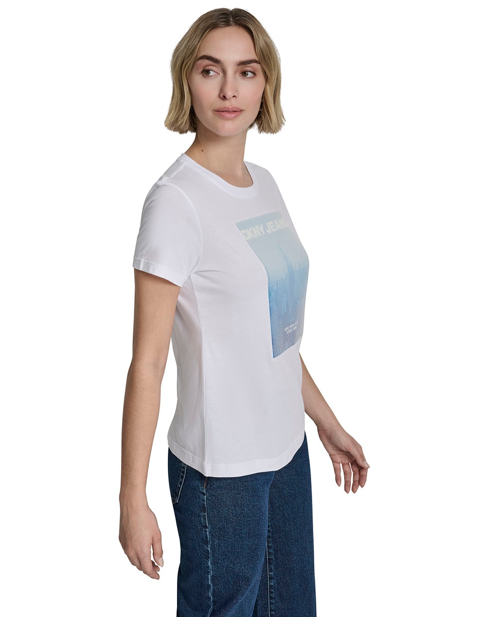 Playera manga corta Dkny Jeans cuello redondo para mujer