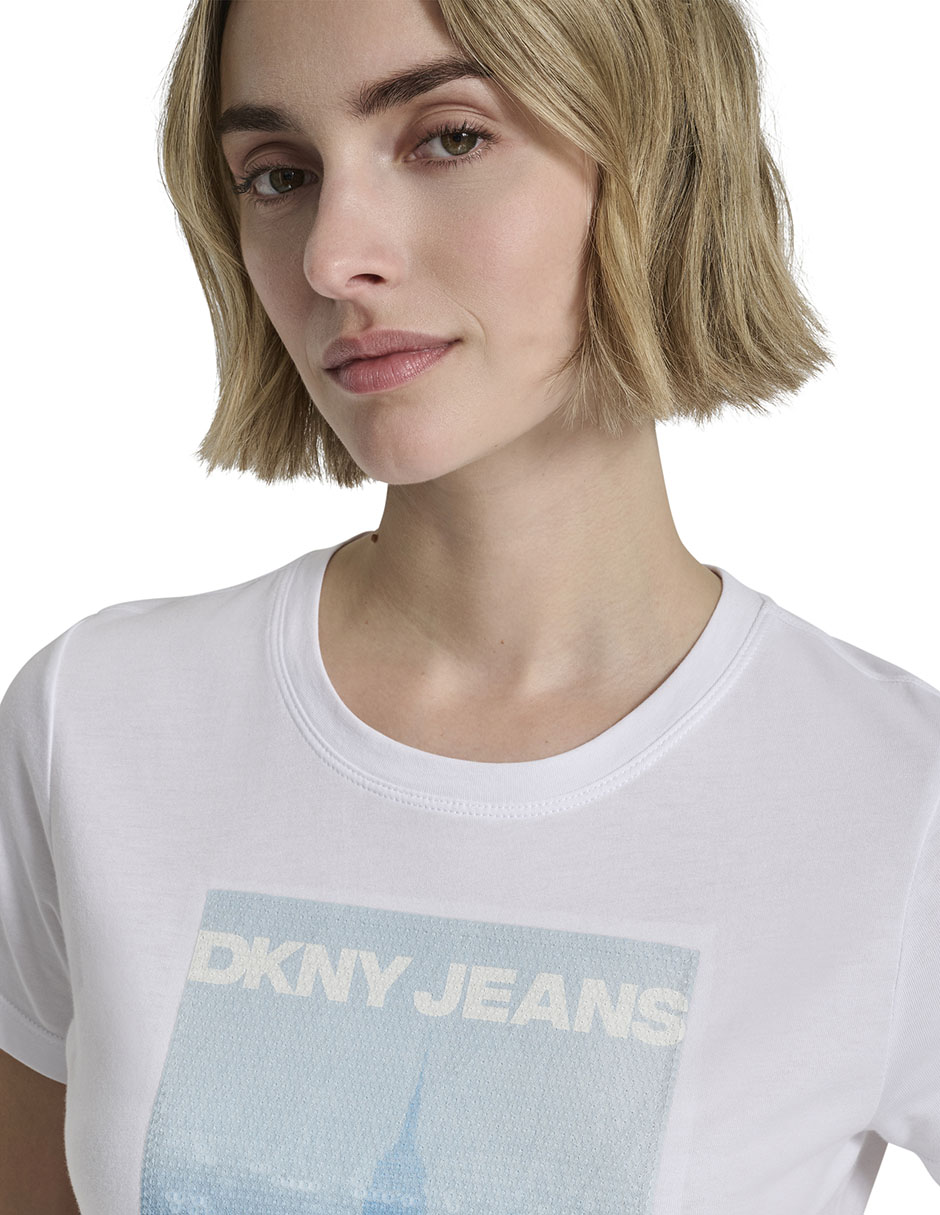 Playera manga corta Dkny Jeans cuello redondo para mujer
