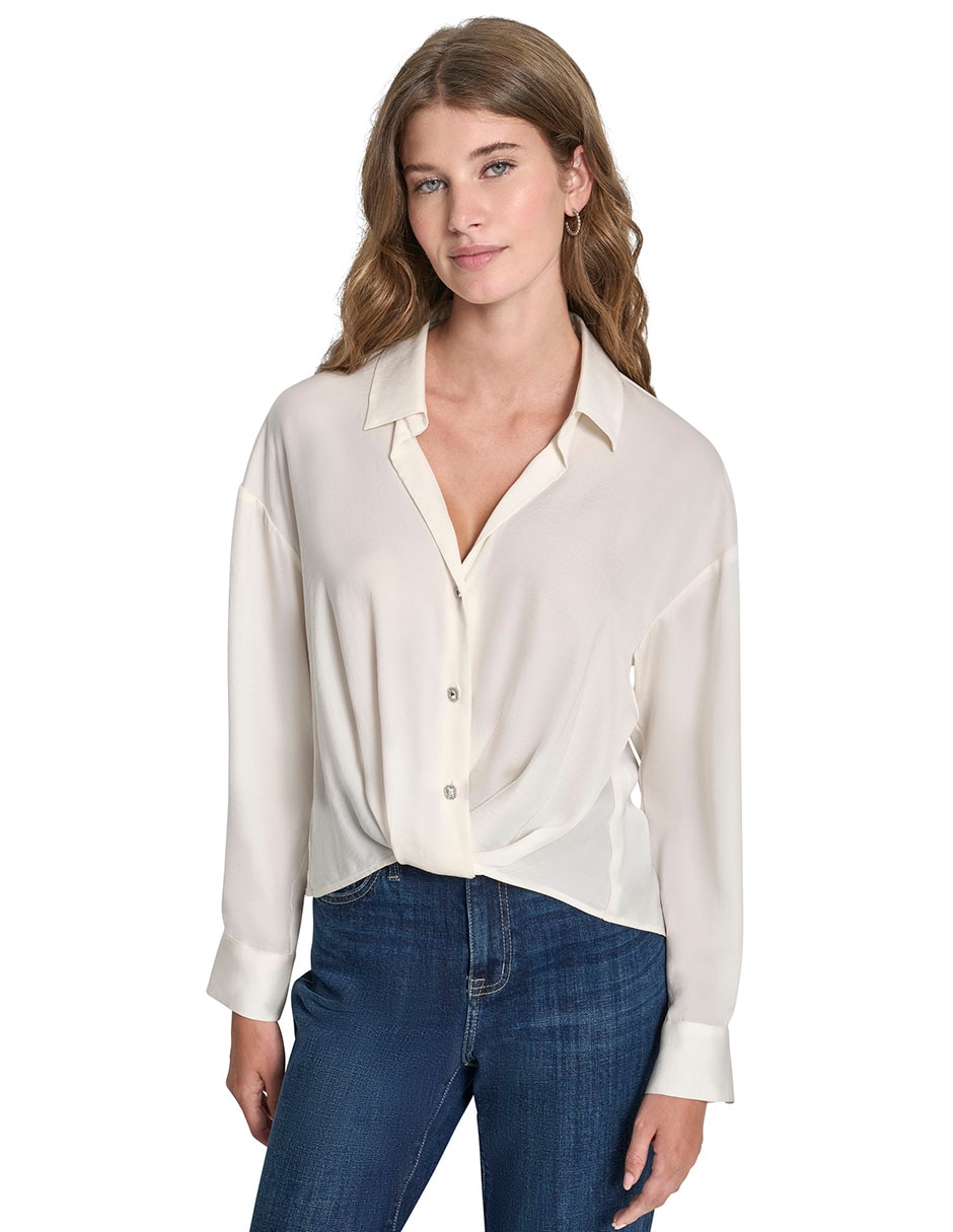 Blusa camisera manga larga para mujer 1