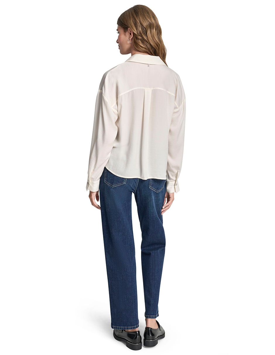 Blusa camisera manga larga para mujer 8