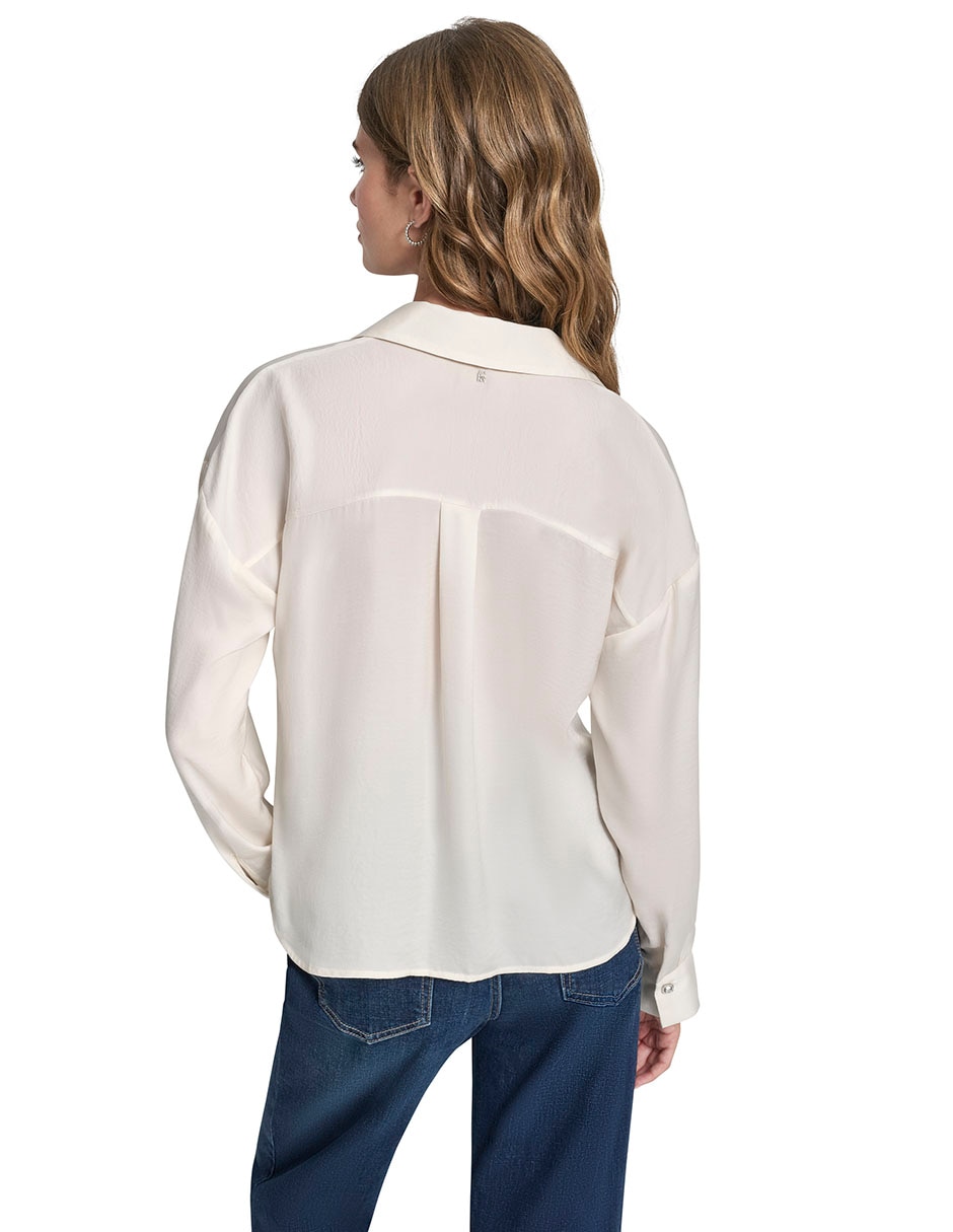 Blusa camisera manga larga para mujer 9