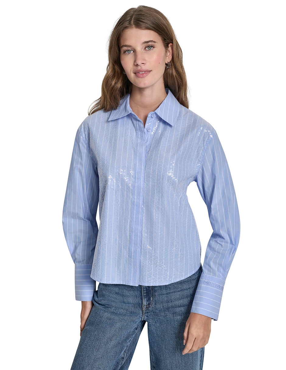 Blusa camisera manga larga para mujer 1