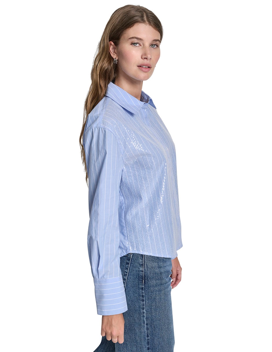 Blusa camisera manga larga para mujer 8