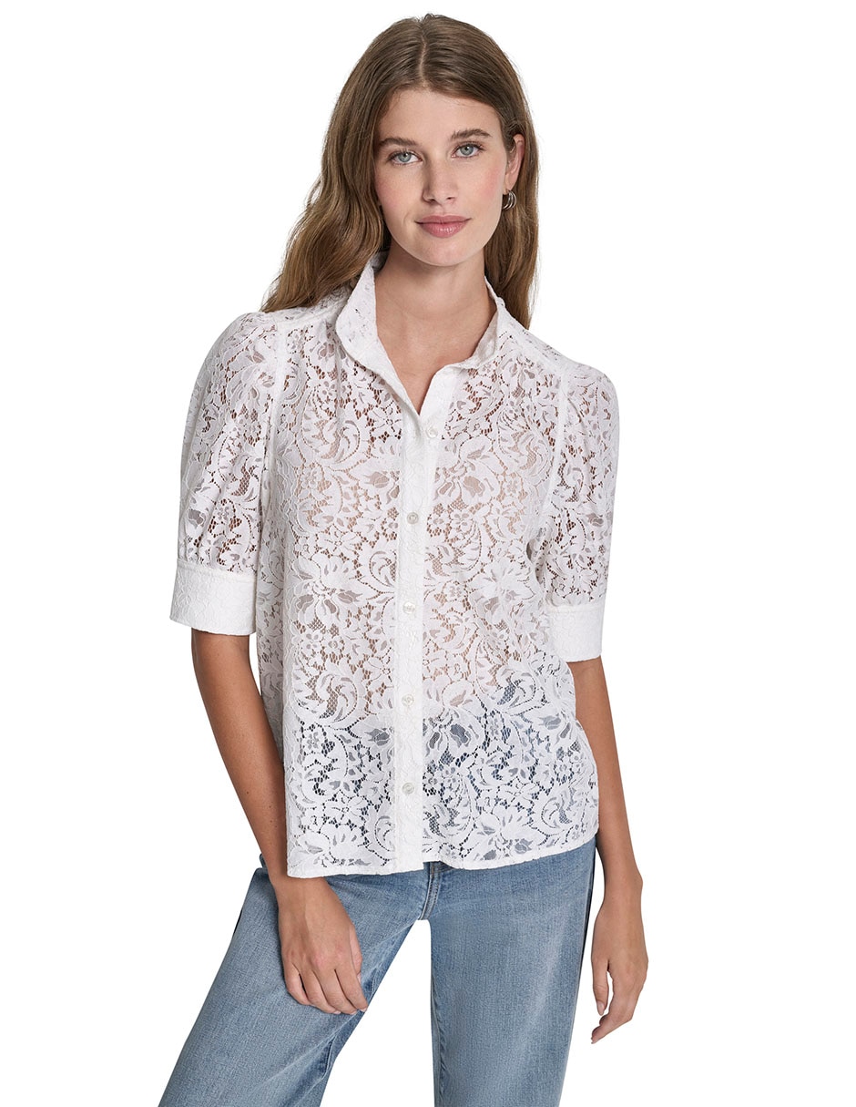 Blusa camisera manga al codo para mujer 1