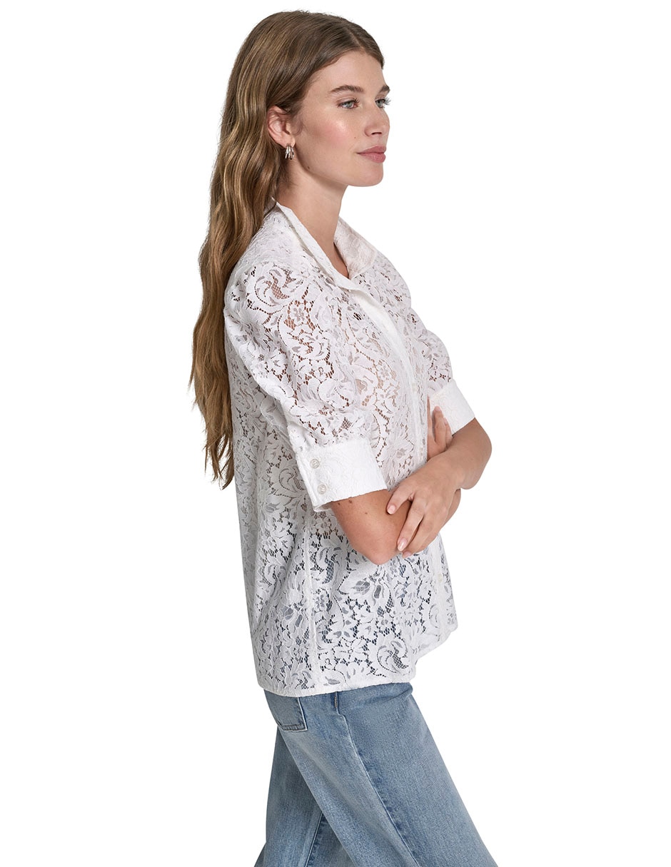 Blusa camisera manga al codo para mujer 11